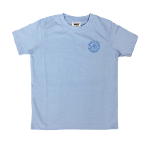 Φανέλες γυμναστικής κοντομάνικες γαλάζιες με μπλε στάμπα